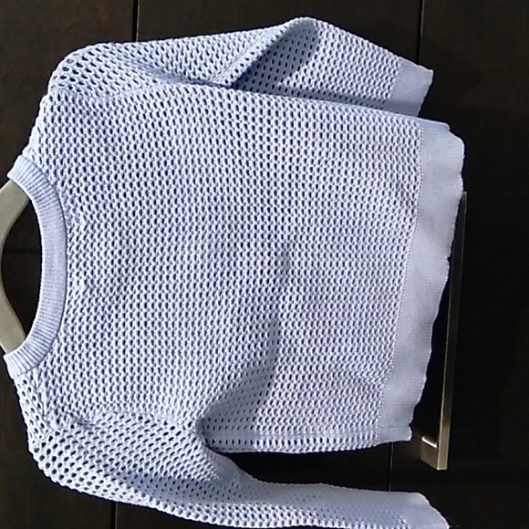 NWT Milly Minis size 2 blue textured mesh cardigan with beautiful buttons - Picture 2 of 6